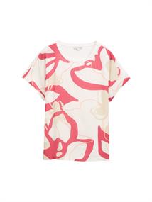 T-Shirt im Material-Mix whisper white