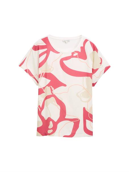 T-Shirt im Material-Mix whisper white