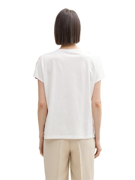 T-Shirt im Material-Mix whisper white