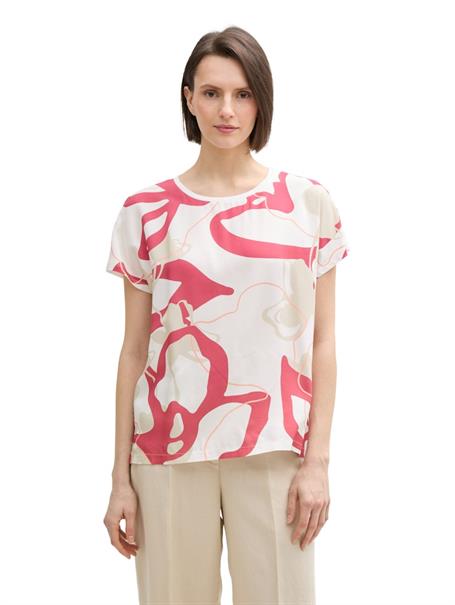 T-Shirt im Material-Mix whisper white
