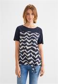 T-Shirt im Materialmix deep blue