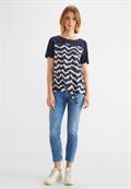 T-Shirt im Materialmix deep blue