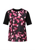 T-Shirt im Materialmix schwarz