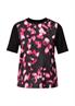T-Shirt im Materialmix schwarz