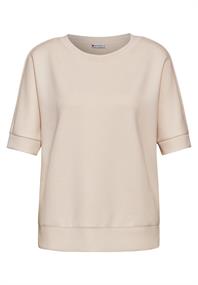 T-Shirt im Silk-Look smooth sand beige