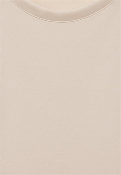 T-Shirt im Silk-Look smooth sand beige