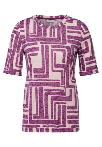 T-Shirt in Ausbrenner-Optik anemone pink