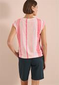 T-Shirt in Ausbrenner-Optik coral