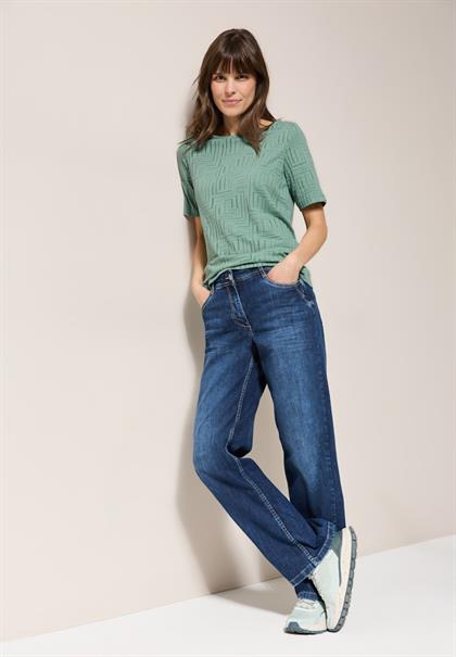 T-Shirt in Ausbrenner-Optik matcha green