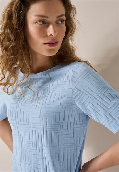 T-Shirt in Ausbrenner-Optik pastel blue