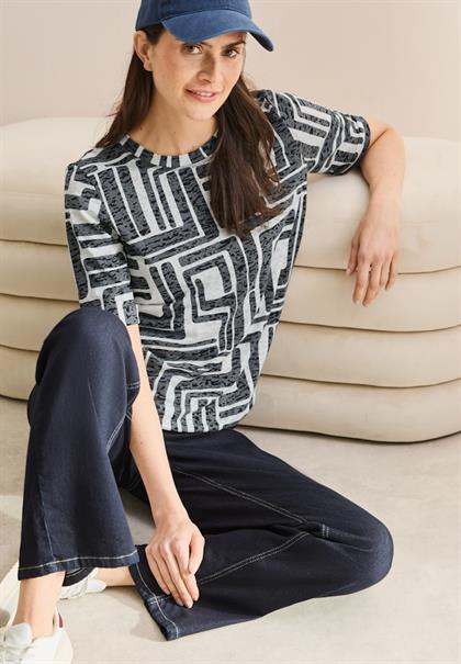 T-Shirt in Ausbrenner-Optik universal blue