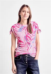 T-Shirt in Leinen Optik bloomy pink