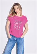 T-Shirt in Leinenoptik bloomy pink