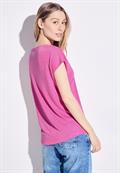 T-Shirt in Leinenoptik bloomy pink