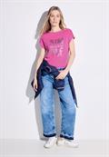 T-Shirt in Leinenoptik bloomy pink