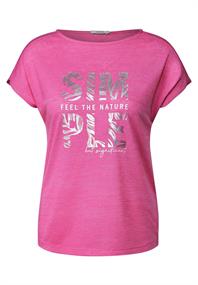 T-Shirt in Leinenoptik bloomy pink