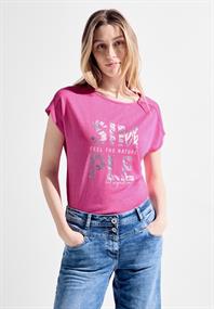 T-Shirt in Leinenoptik bloomy pink