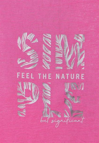 T-Shirt in Leinenoptik bloomy pink