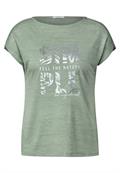 T-Shirt in Leinenoptik soft salvia green