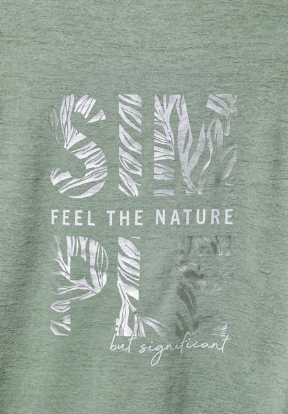 T-Shirt in Leinenoptik soft salvia green