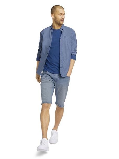 T-Shirt in Melange Optik mid blue nep inject melange