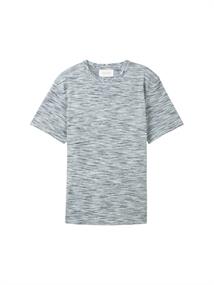 T-Shirt in Melange Optik navy white spacedye pique