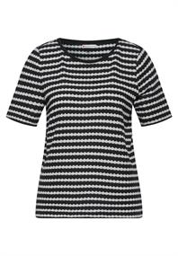 T-Shirt in Strickoptik black