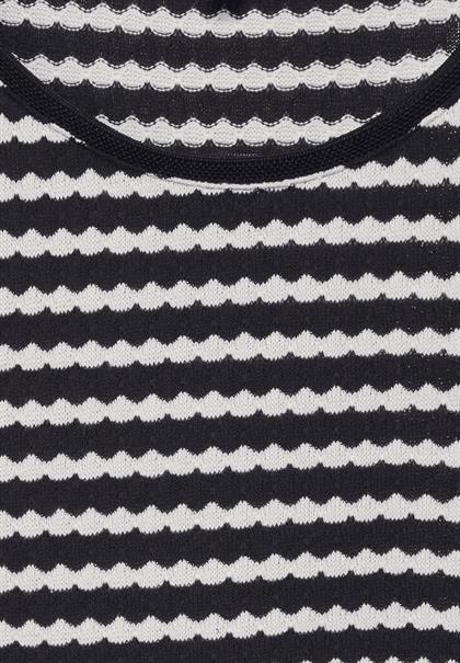 T-Shirt in Strickoptik black