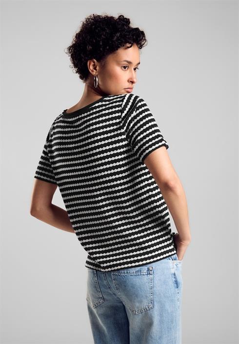 t-shirt-in-strickoptik-black
