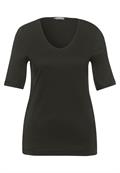 T-Shirt in Unifarbe bassy olive