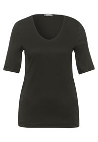 T-Shirt in Unifarbe bassy olive