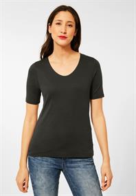 T-Shirt in Unifarbe bassy olive