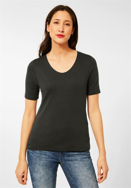 T-Shirt in Unifarbe bassy olive