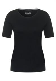 T-Shirt in Unifarbe black