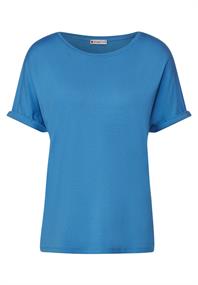 T-Shirt in Unifarbe blue bay