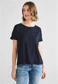 T-Shirt in Unifarbe deep blue