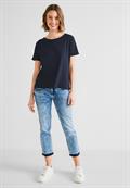 T-Shirt in Unifarbe deep blue