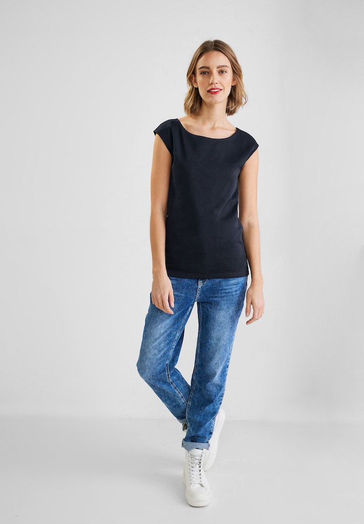 Street One Damen T-Shirt T-Shirt kaufen online bequem in bei Unifarbe off white