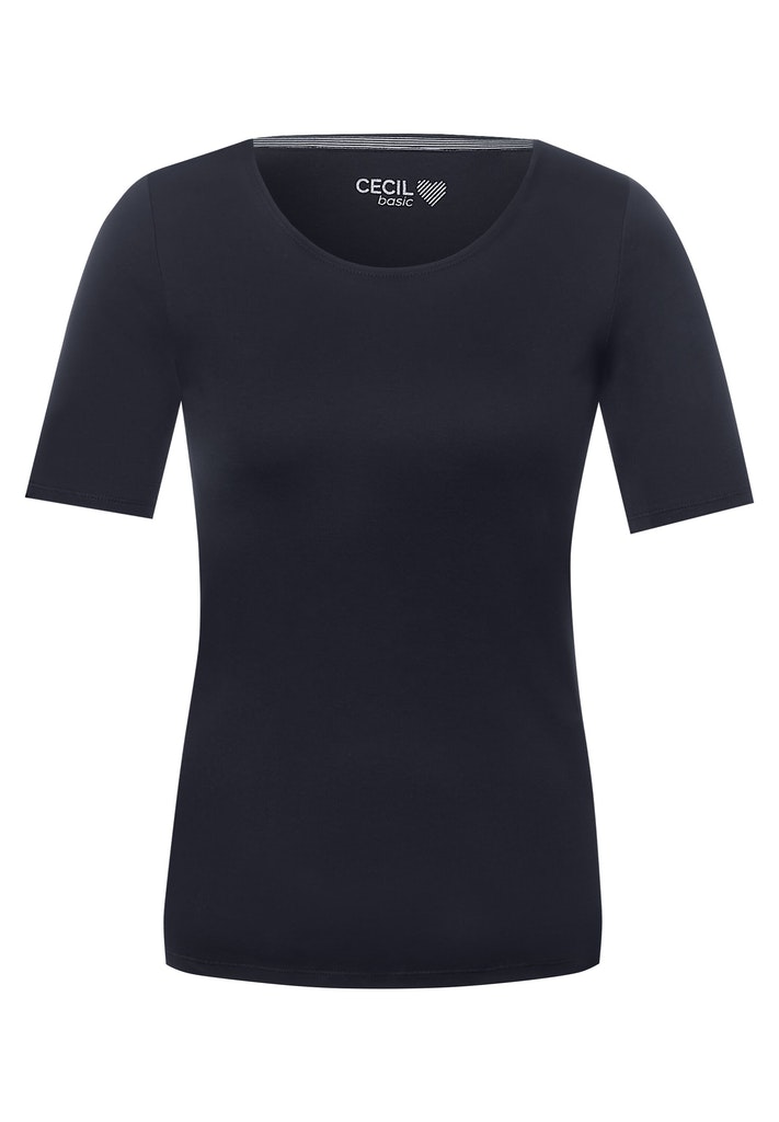 bei bequem online Cecil kaufen Unifarbe deep T-Shirt blue Damen T-Shirt in