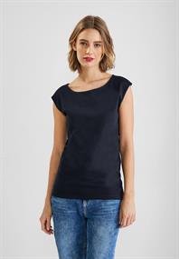 T-Shirt in Unifarbe deep blue