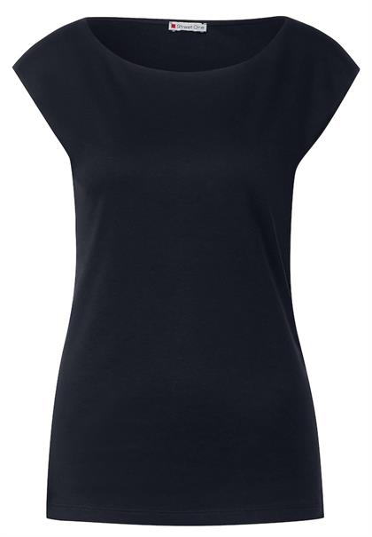 T-Shirt in Unifarbe deep blue