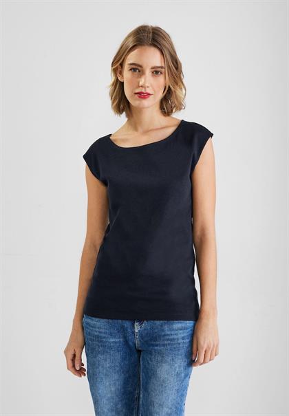 T-Shirt in Unifarbe deep blue