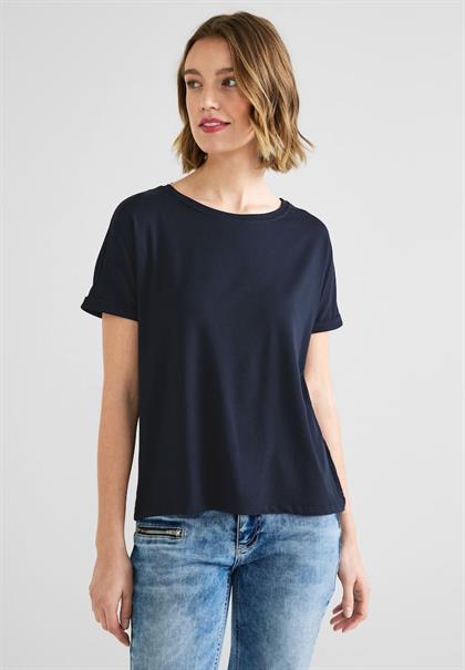 T-Shirt in Unifarbe deep blue