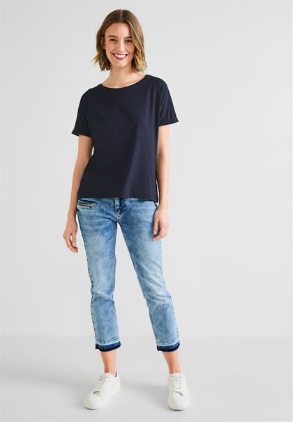 T-Shirt in Unifarbe deep blue