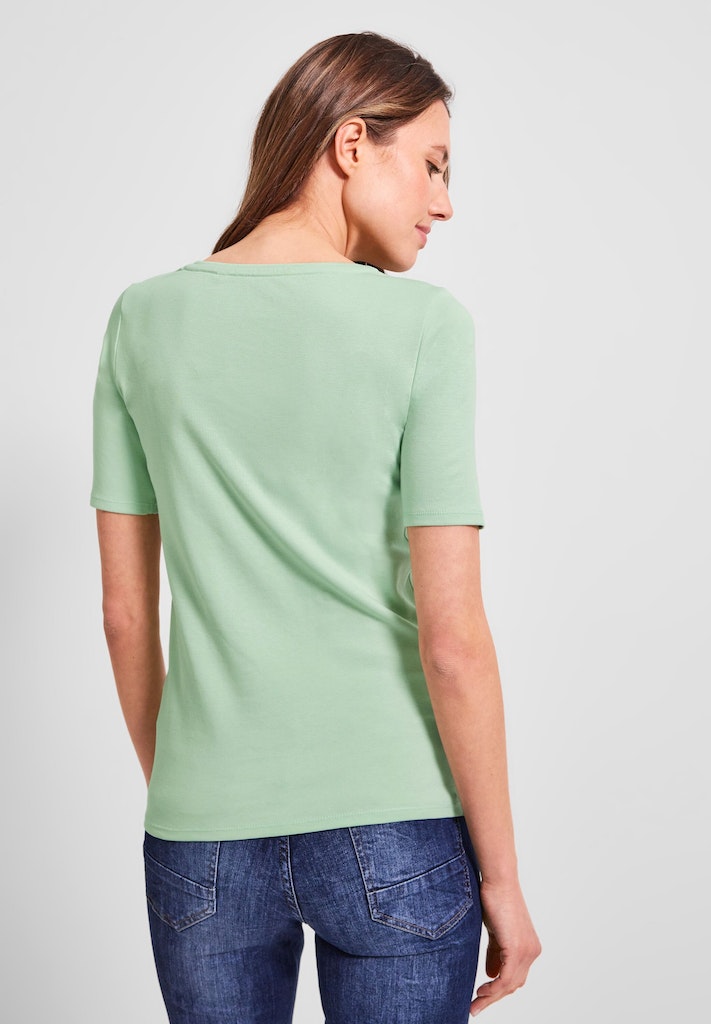 kaufen bequem bei online T-Shirt Unifarbe Cecil T-Shirt blue in deep Damen