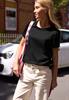 T-Shirt in Unifarbe mit Raffung black