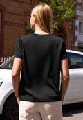 T-Shirt in Unifarbe mit Raffung black
