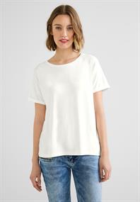 T-Shirt in Unifarbe off white