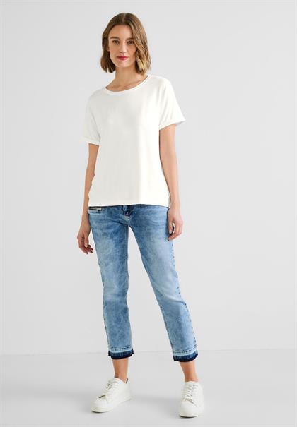 T-Shirt in Unifarbe off white