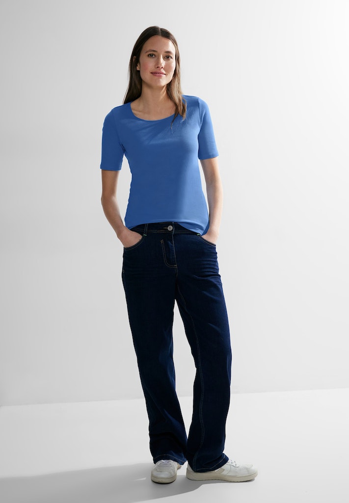 in kaufen Unifarbe water blue T-Shirt Cecil bequem bei Damen T-Shirt online